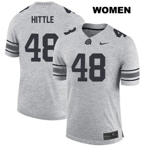 Women's NCAA Ohio State Buckeyes Logan Hittle #48 College Stitched Authentic Nike Gray Football Jersey OY20T80EH